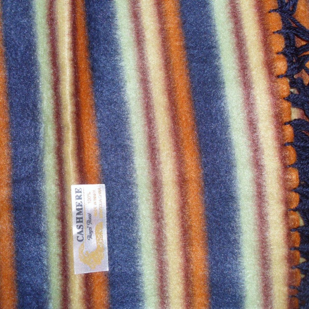 Striped scarf muffler for women or men Cashmere by Royal Rossi